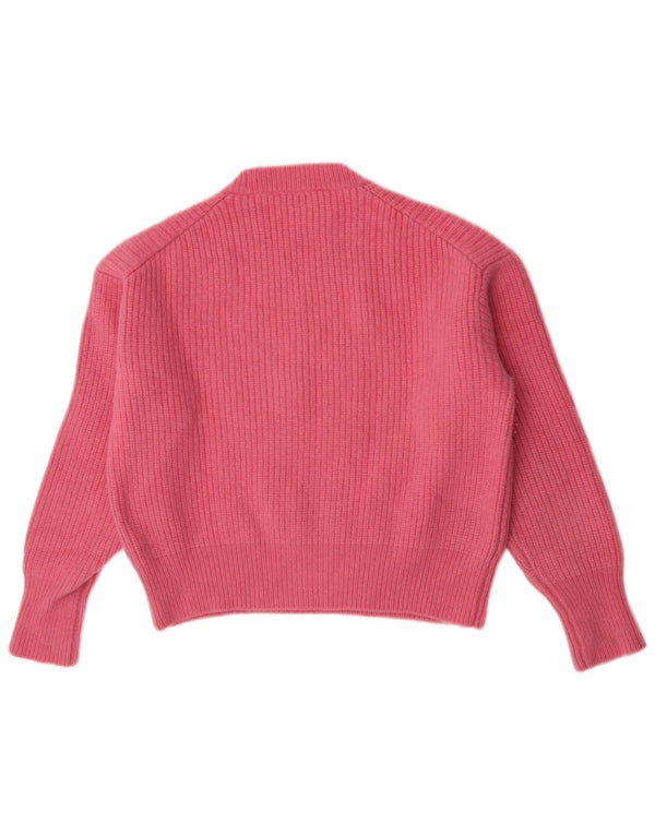 Maglione corto girocollo da donna Zara UK 14 Lana rosa medio