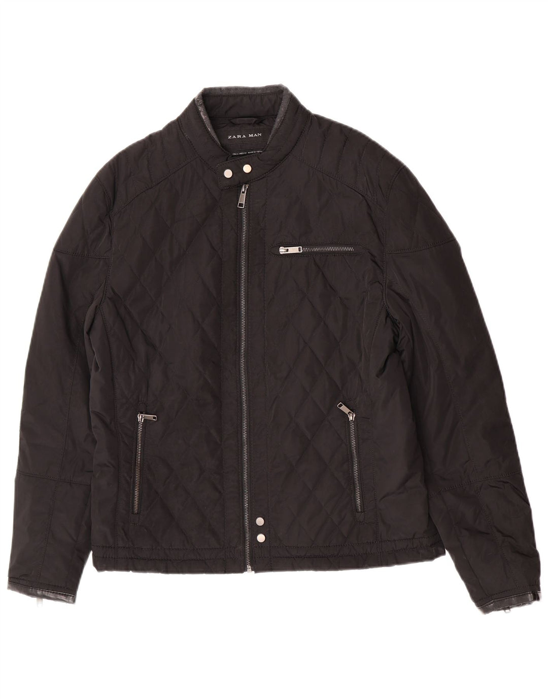 Giacca trapuntata da uomo Zara UK 40 grande poliestere nero