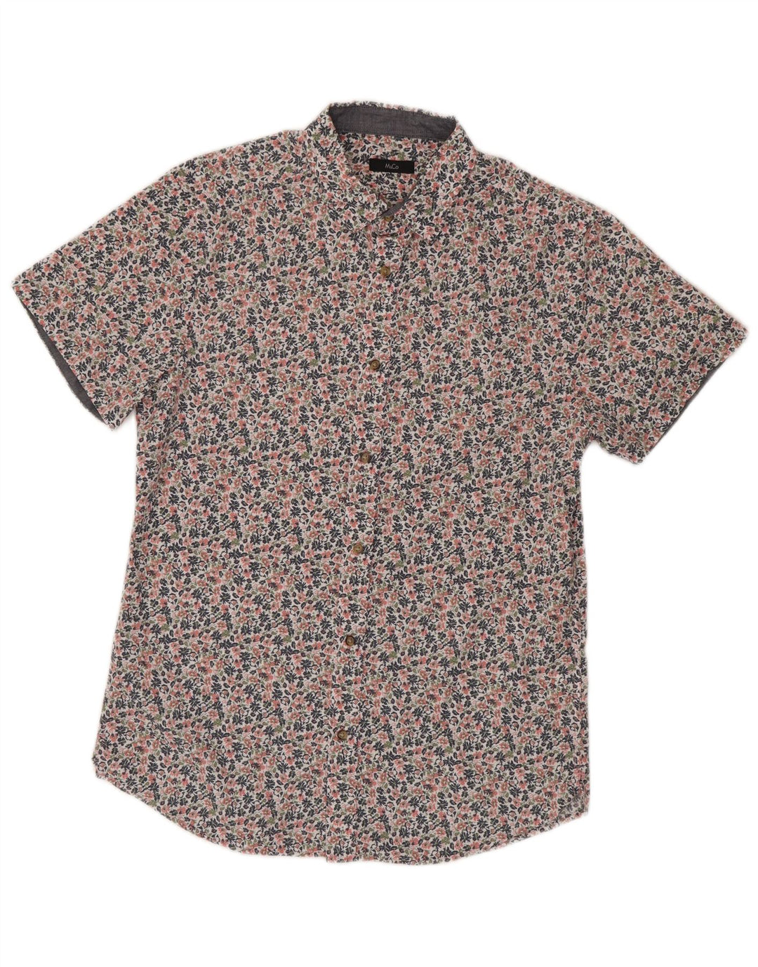 Camicia a maniche corte da uomo M&Co piccola in cotone floreale multicolore