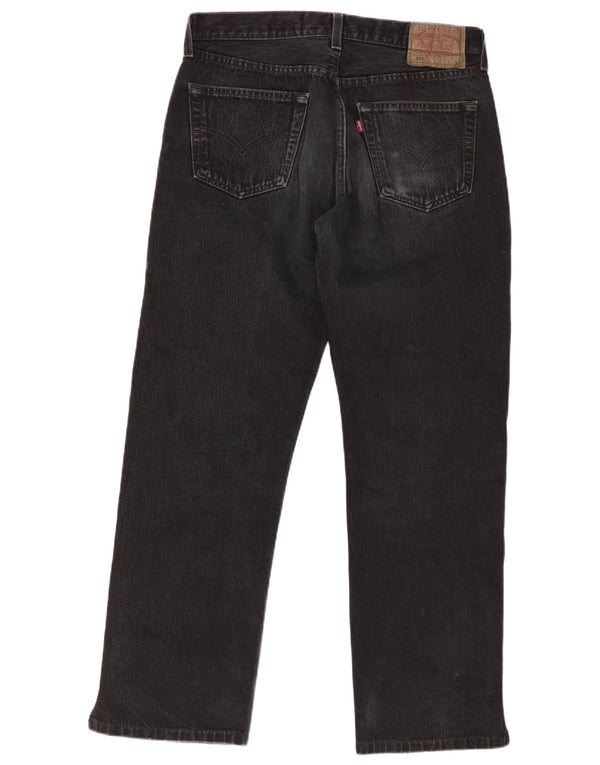LEVI'S Mens 501 Straight Jeans W34 L30 Black Cotton