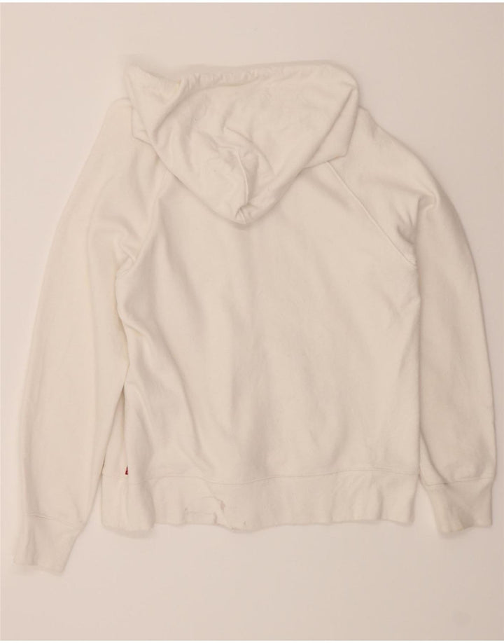 LEVI'S Mens Graphic Hoodie Jumper Medium White Cotton Vintage Levi's and Second-Hand Levi's from Messina Hembry 