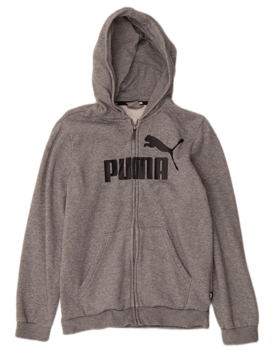 Felpa con cappuccio e zip grafica PUMA da ragazzo 13-14 anni in cotone grigio