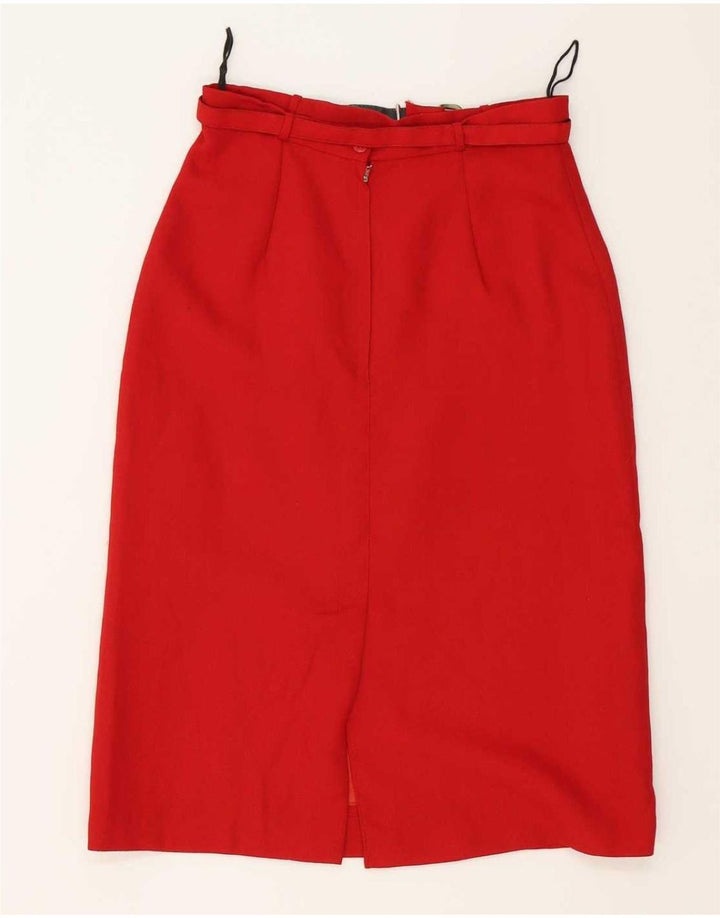 Set gonna vintage da donna a 5 bottoni in 2 pezzi UK 12 medio W28 poliestere rosso