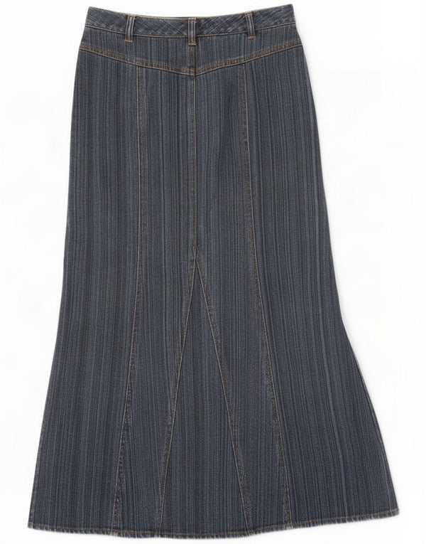 Gonna di jeans da donna Laura Ashley UK 10 piccola W30 Blu navy Cotone