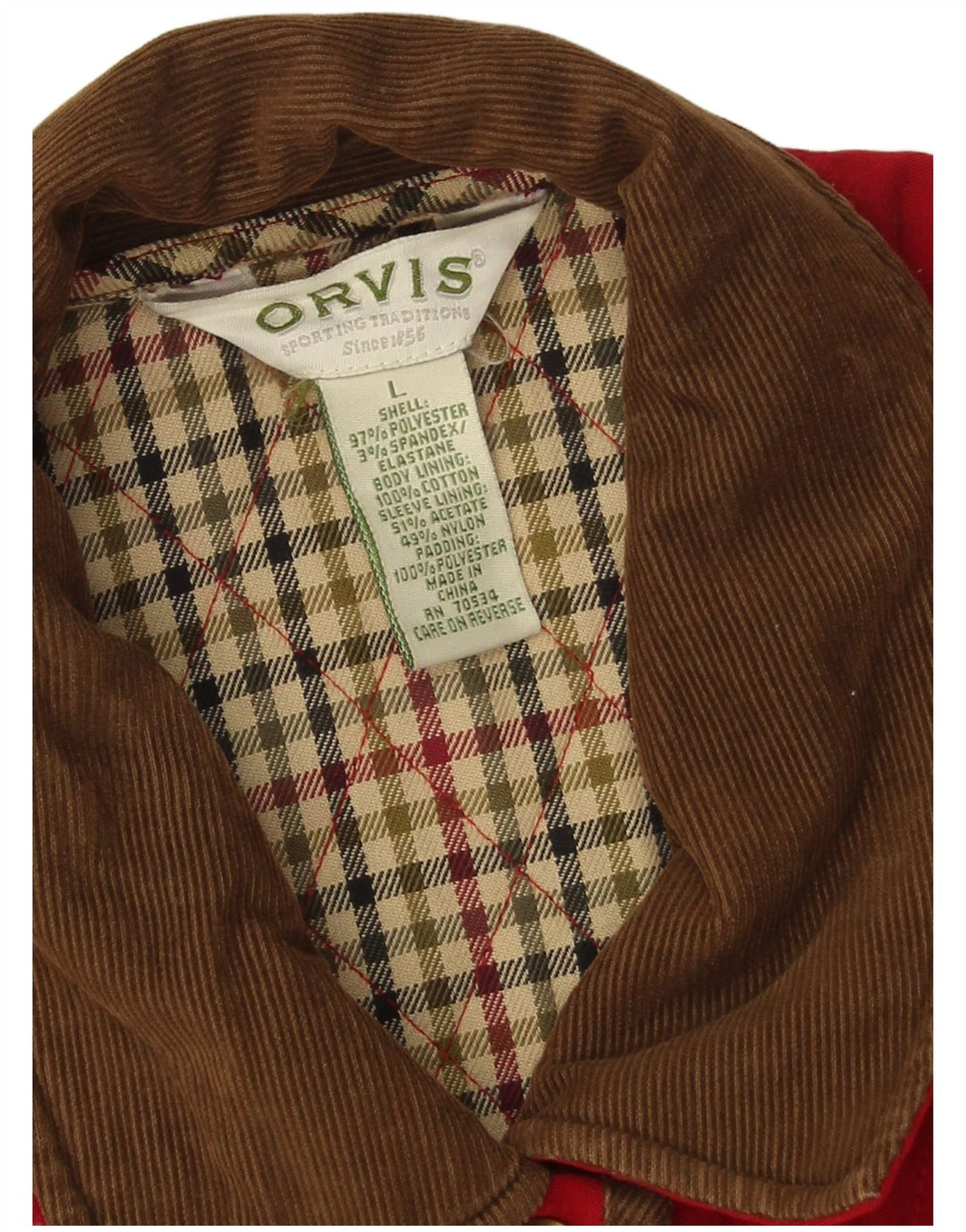Giacca trapuntata oversize da donna Orvis UK 16 grande poliestere rosso