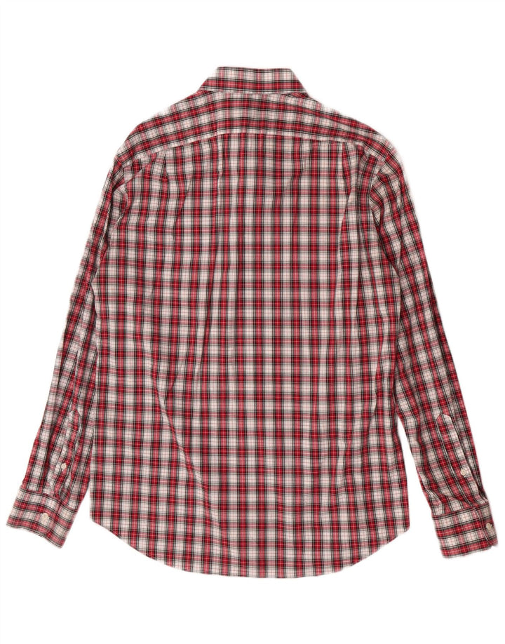 J. Crew Camicia da uomo in flanella Thompson taglia 16 1/2 grande cotone a quadri rossi