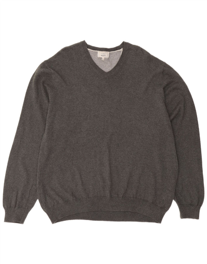 Maglione da uomo Marks & Spencer vestibilità regolare con scollo a V 3XL cotone grigio