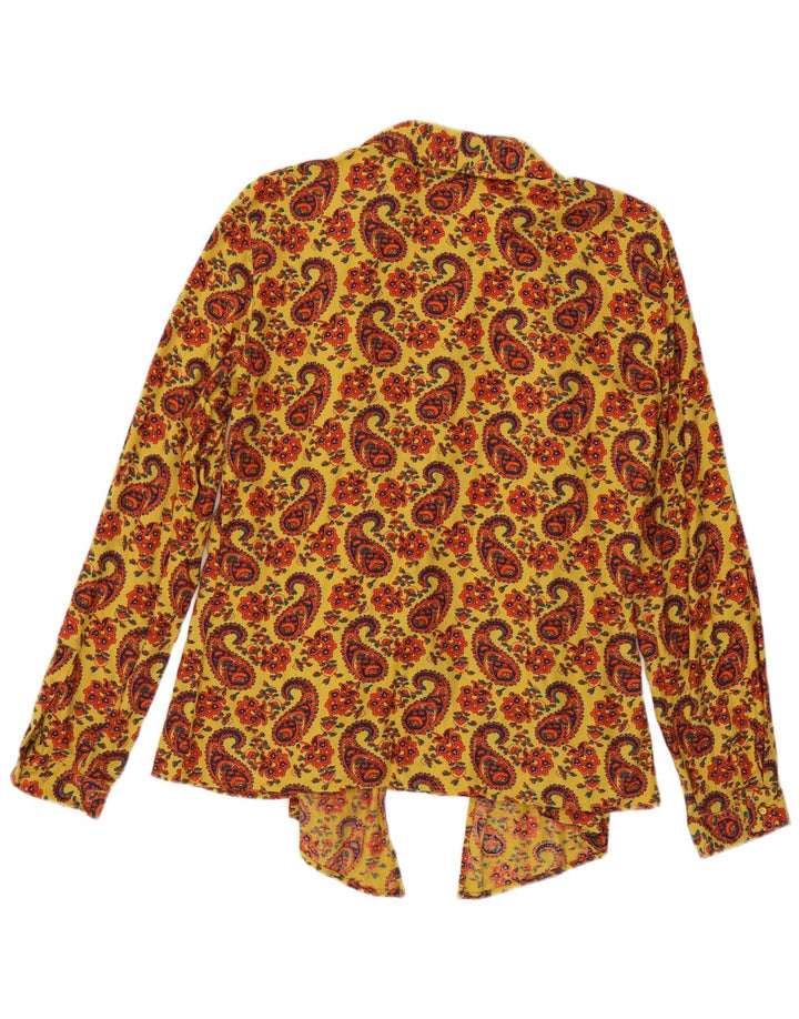 Byblos Camicetta da donna con cravatta sul davanti IT 44 Paisley giallo medio