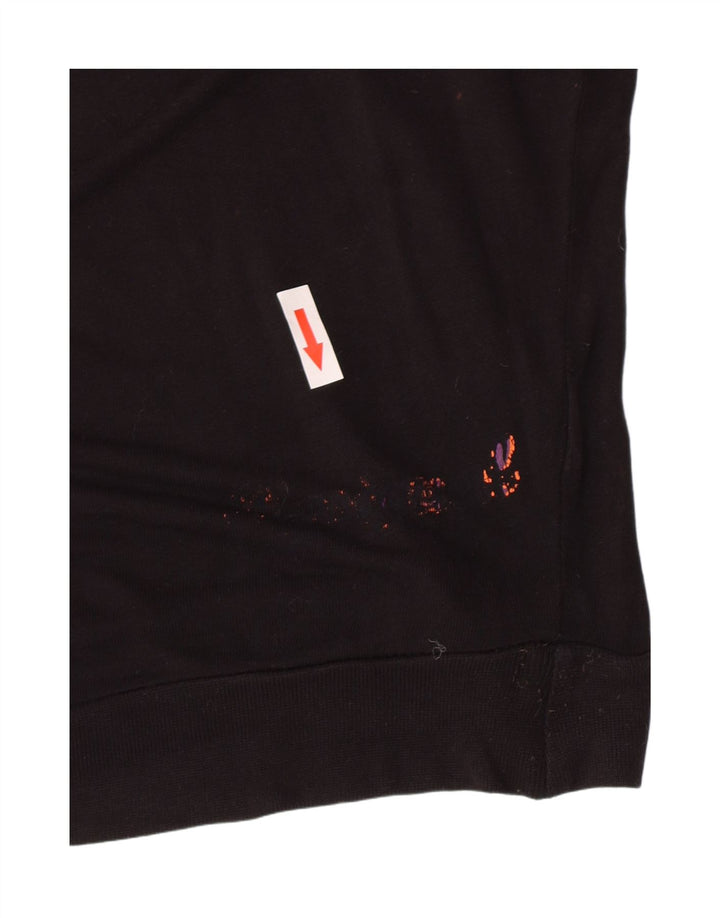 Desigual Donna Camicetta a Pipistrello Top UK 16 Grande Nero Floreale