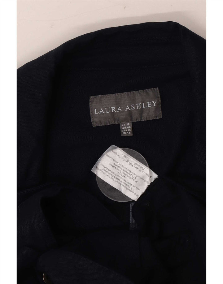 Giacca blazer a 2 bottoni da donna Laura Ashley UK 18 XL cotone blu navy