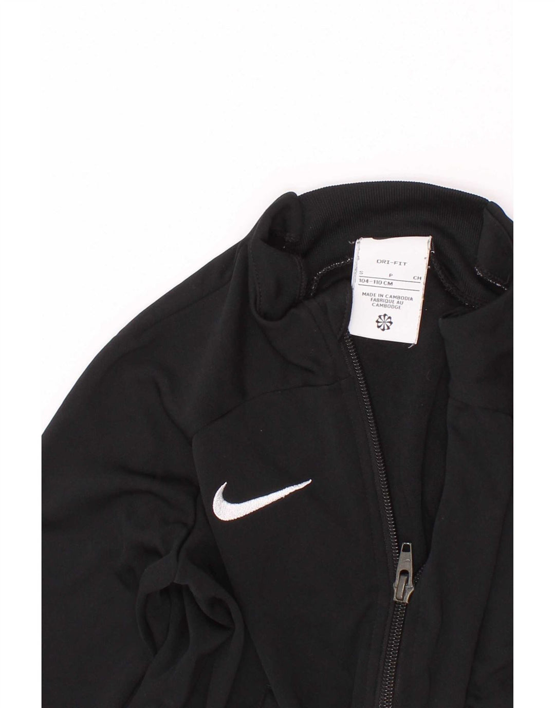 Giacca da ginnastica per ragazze Nike Dri Fit, 4-5 anni, piccola, in poliestere nero