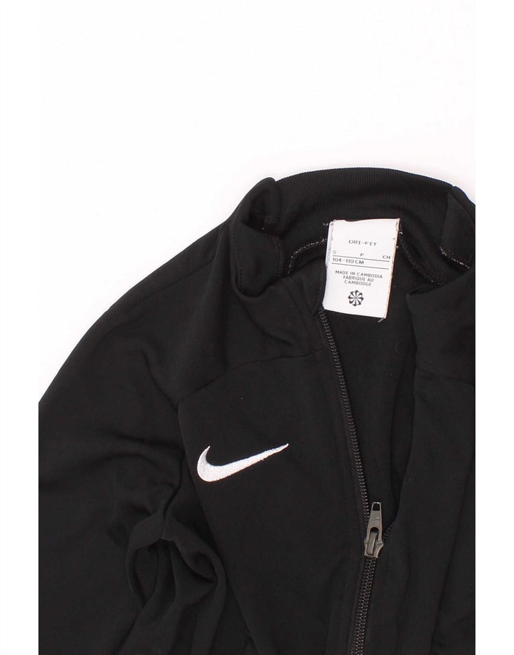 Giacca da ginnastica per ragazze Nike Dri Fit, 4-5 anni, piccola, in poliestere nero