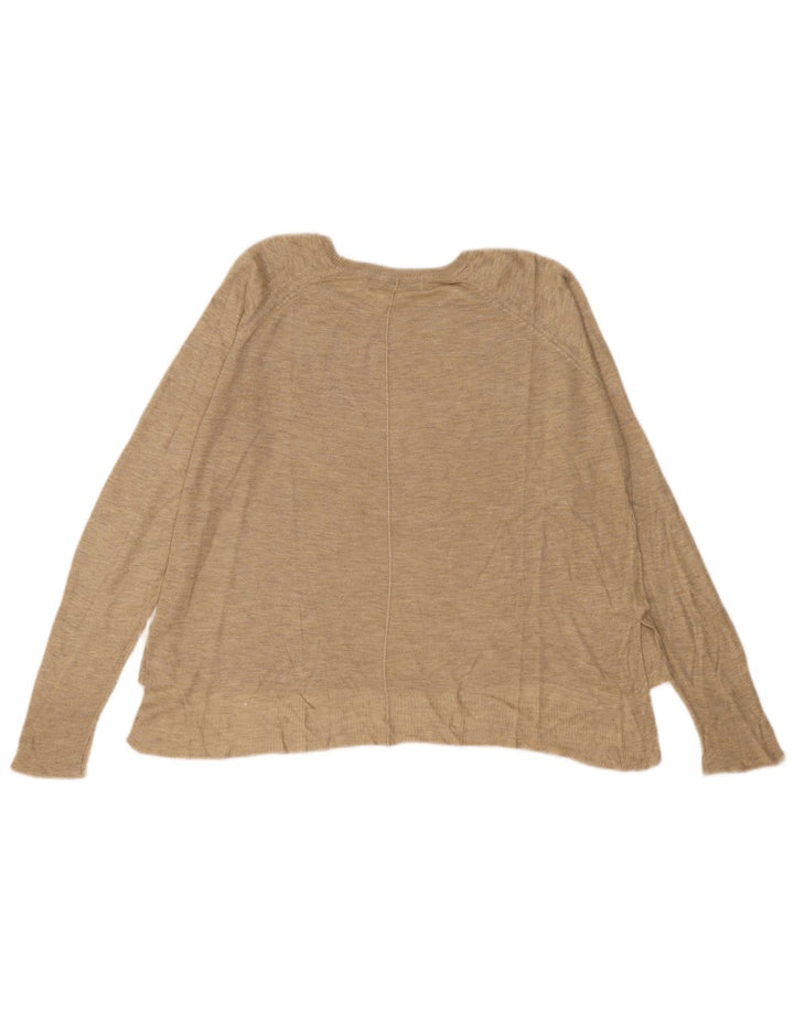 Maglione maglione oversize con scollo a barca da donna Zara UK 10 piccolo Beige