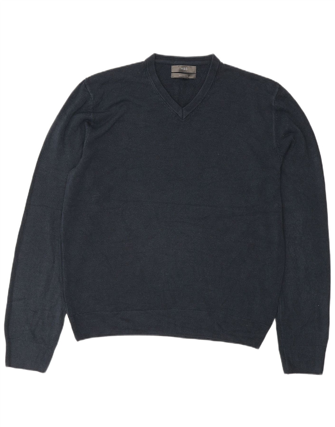 Maglione da uomo con scollo a V Marks & Spencer medio blu navy in acrilico