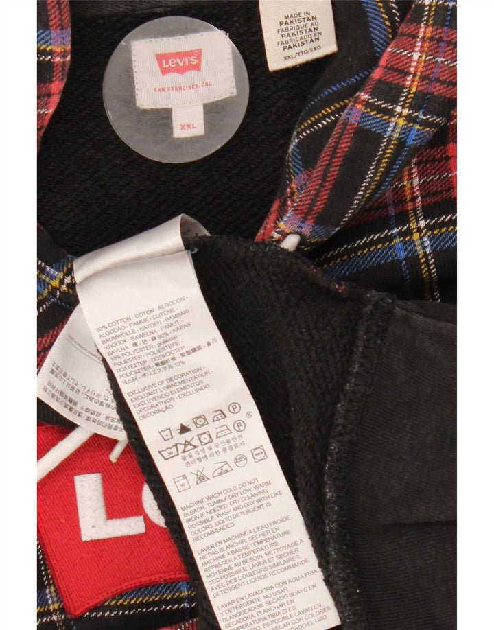 Maglione con cappuccio grafico da uomo Levi's 2XL in cotone a quadri multicolore