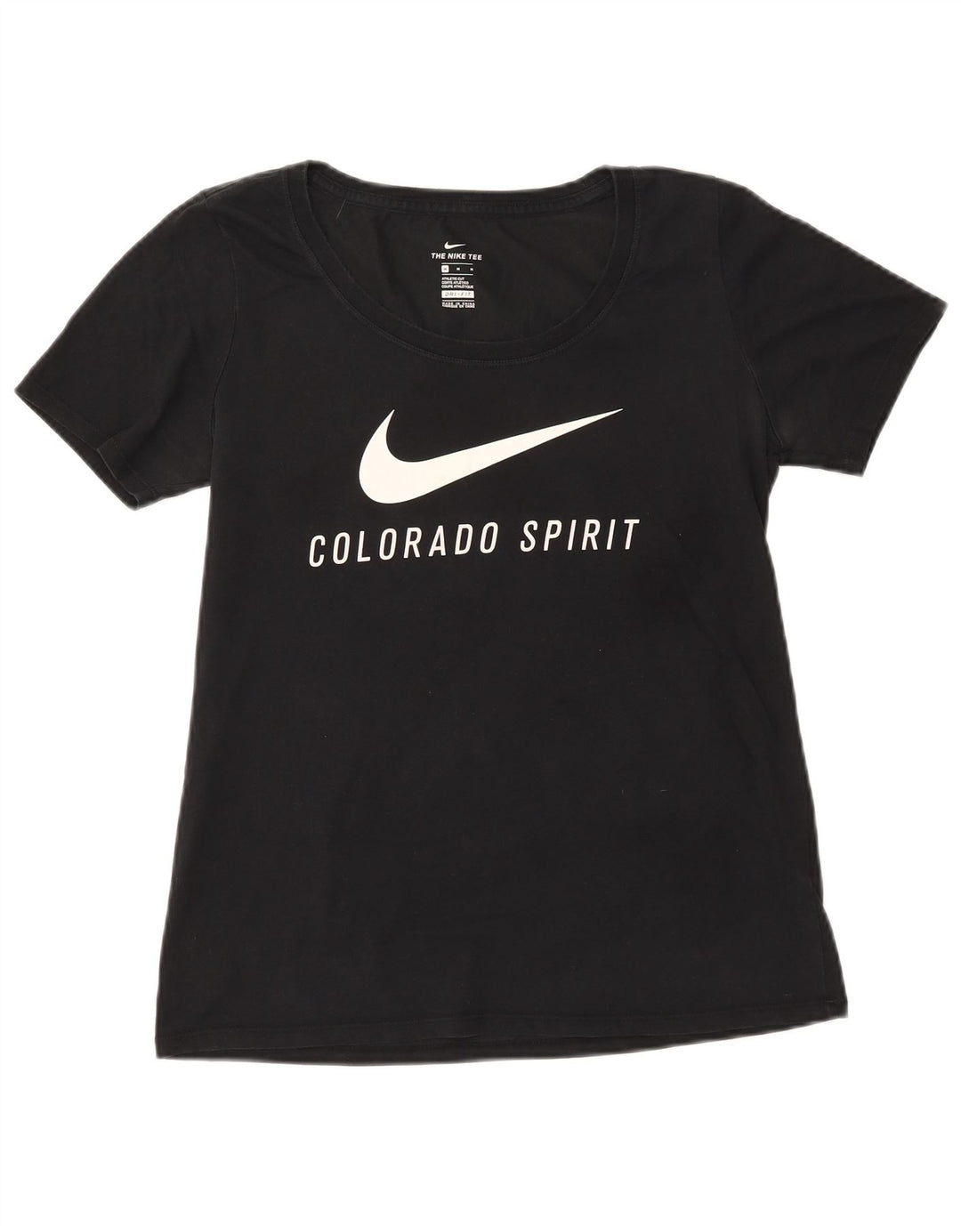 NIKE T-shirt grafica da donna Colorado Spirit Top UK 12 cotone nero medio
