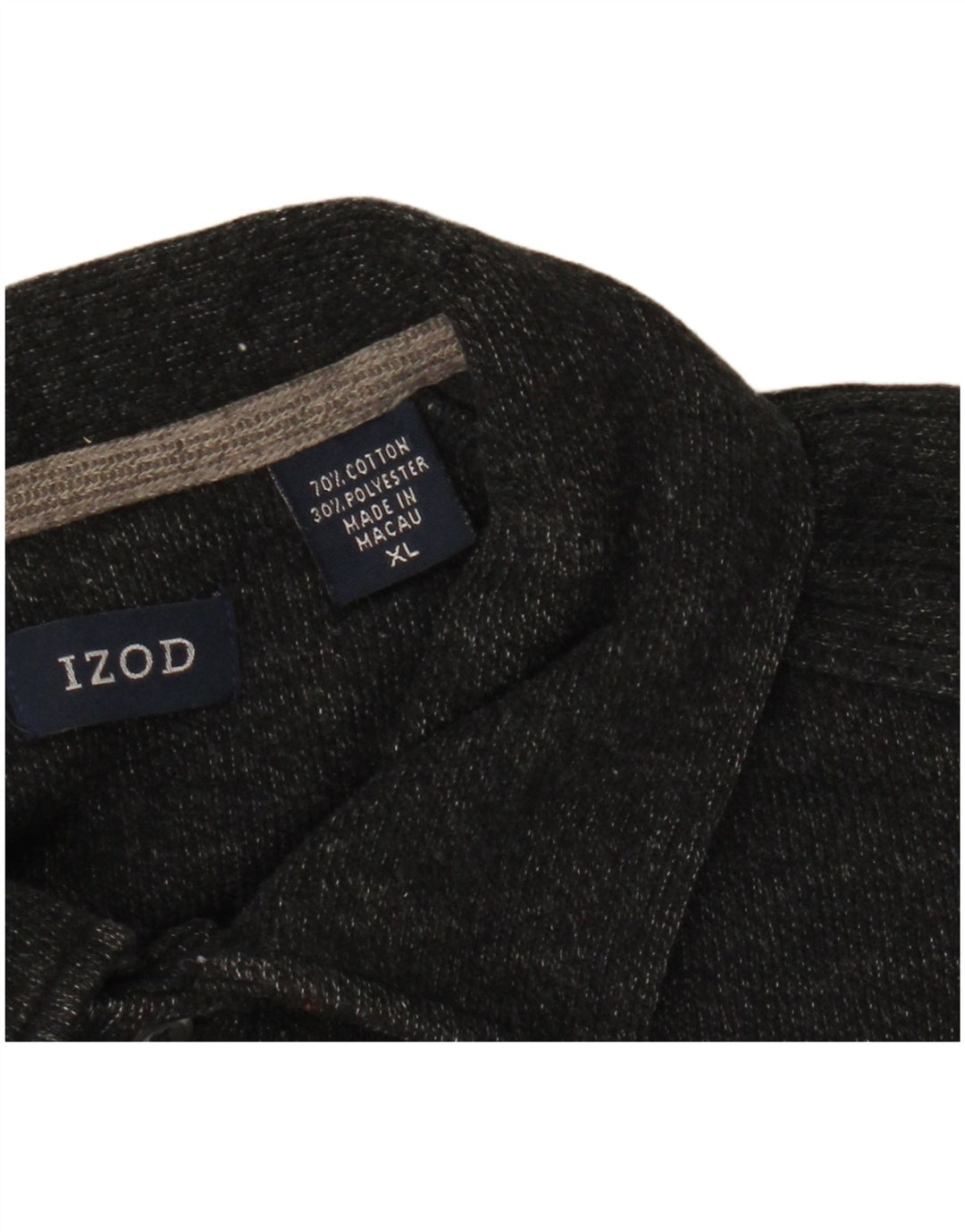 Polo da uomo a maniche lunghe IZOD XL in cotone nero