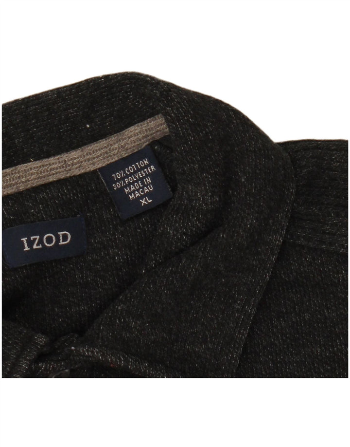 Polo da uomo a maniche lunghe IZOD XL in cotone nero