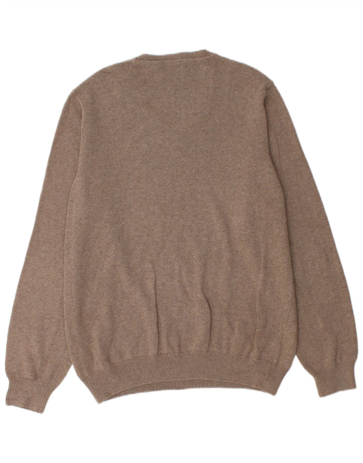MARKS & SPENCER Maglione da uomo con scollo a V vestibilità regolare grande cotone marrone