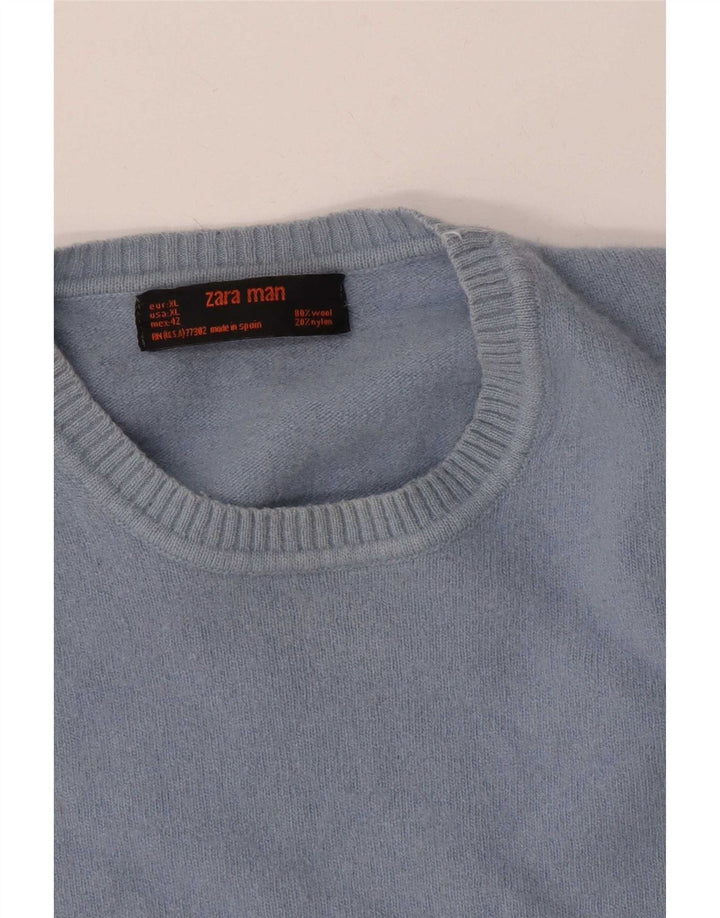 Maglione maglione girocollo da uomo Zara piccolo blu