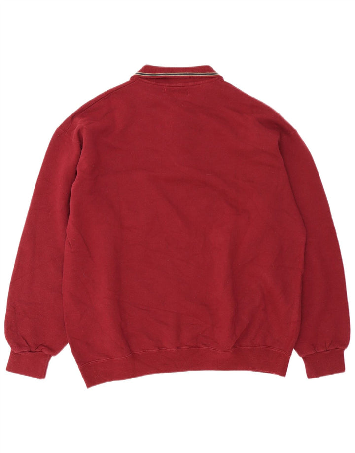 Roby Felpa da uomo con collo alto, maglione grande bordeaux