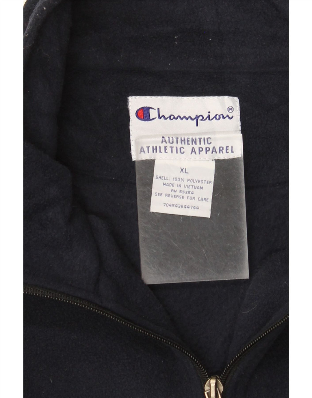 Maglione in pile da uomo Champion con zip e collo XL in poliestere color block blu navy