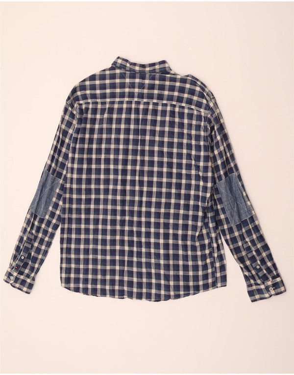 Camicia Tommy Hilfiger da uomo vintage fit XL in cotone a quadretti blu navy