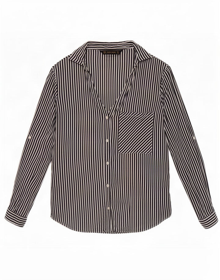 Camicia Zara da donna UK 12 gessato medio nero