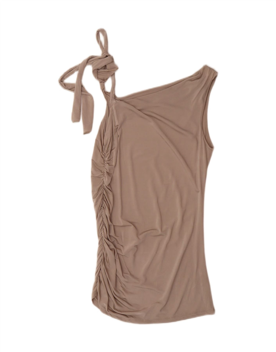 MARELLA Womens One Shoulder Top UK 16 Large Brown Viscose