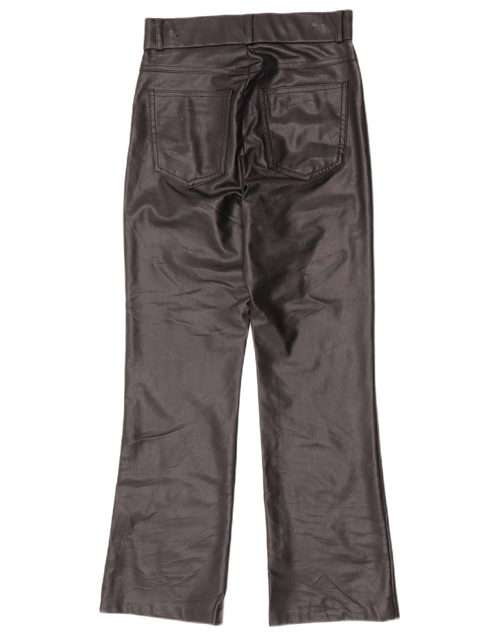 Pantaloni Zara da donna in ecopelle bootcut piccoli W26 L27 poliuretano nero
