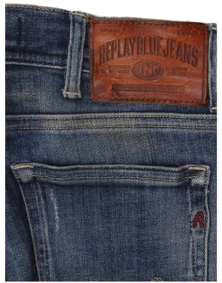 Jeans slim effetto consumato corto Replay da donna W30 L26 Blu