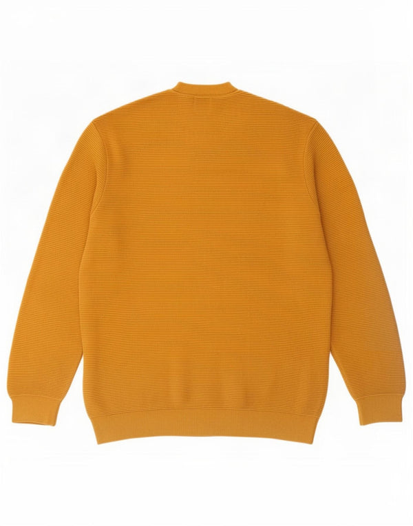 Maglione maglione girocollo da uomo Zara grande in cotone giallo