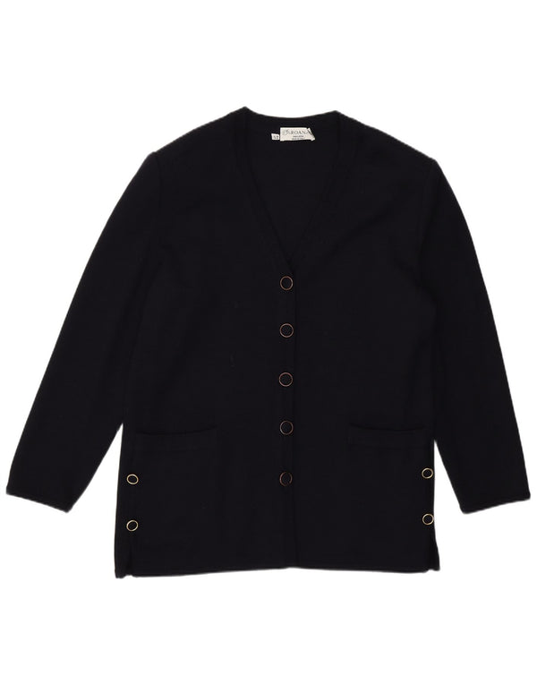 Maglia Cardigan Donna Maglieria IT 52 2XL Lana Blu Navy