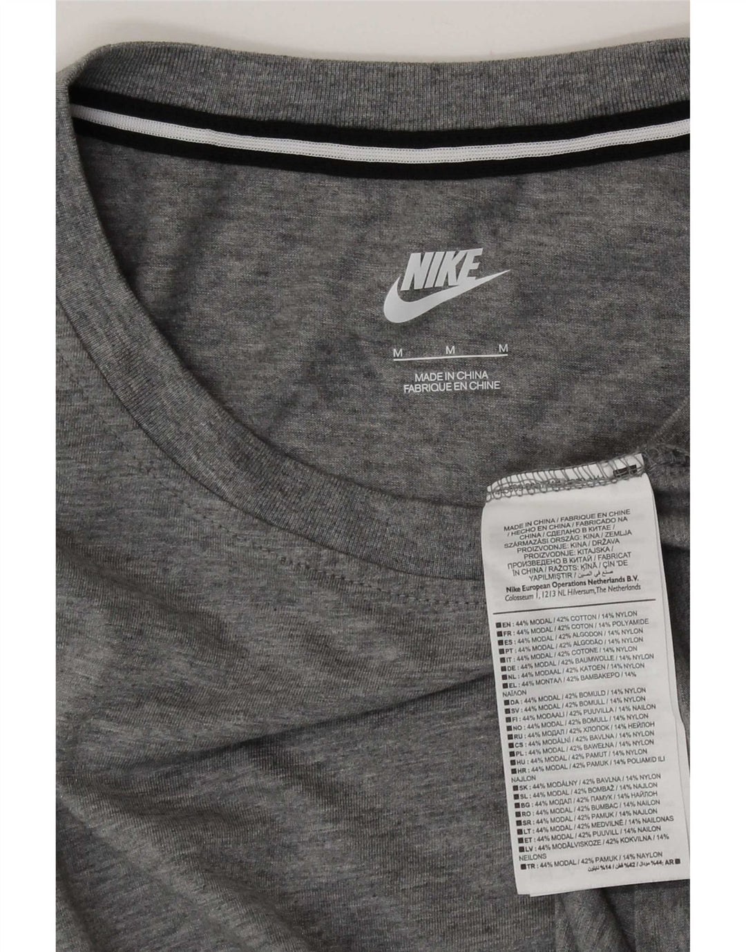 T-shirt da donna Nike Top UK 14 grigio medio chiazzato modal