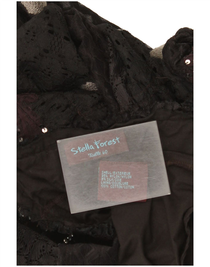 Gonna a trapezio da donna Stella Forest EU 40 media W30 nylon floreale nero