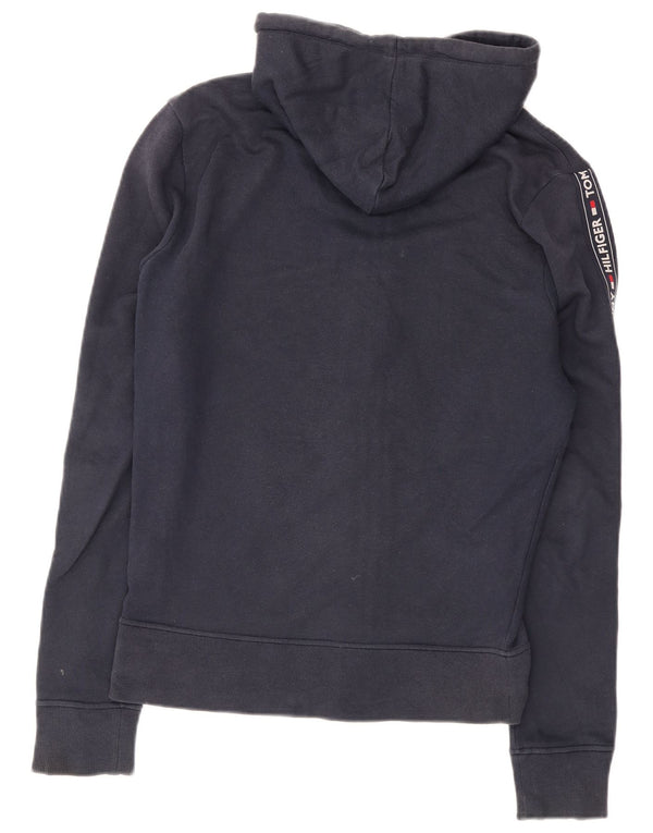 Maglione con cappuccio e zip grafica da donna Tommy Hilfiger UK 14 Medio Blu Navy