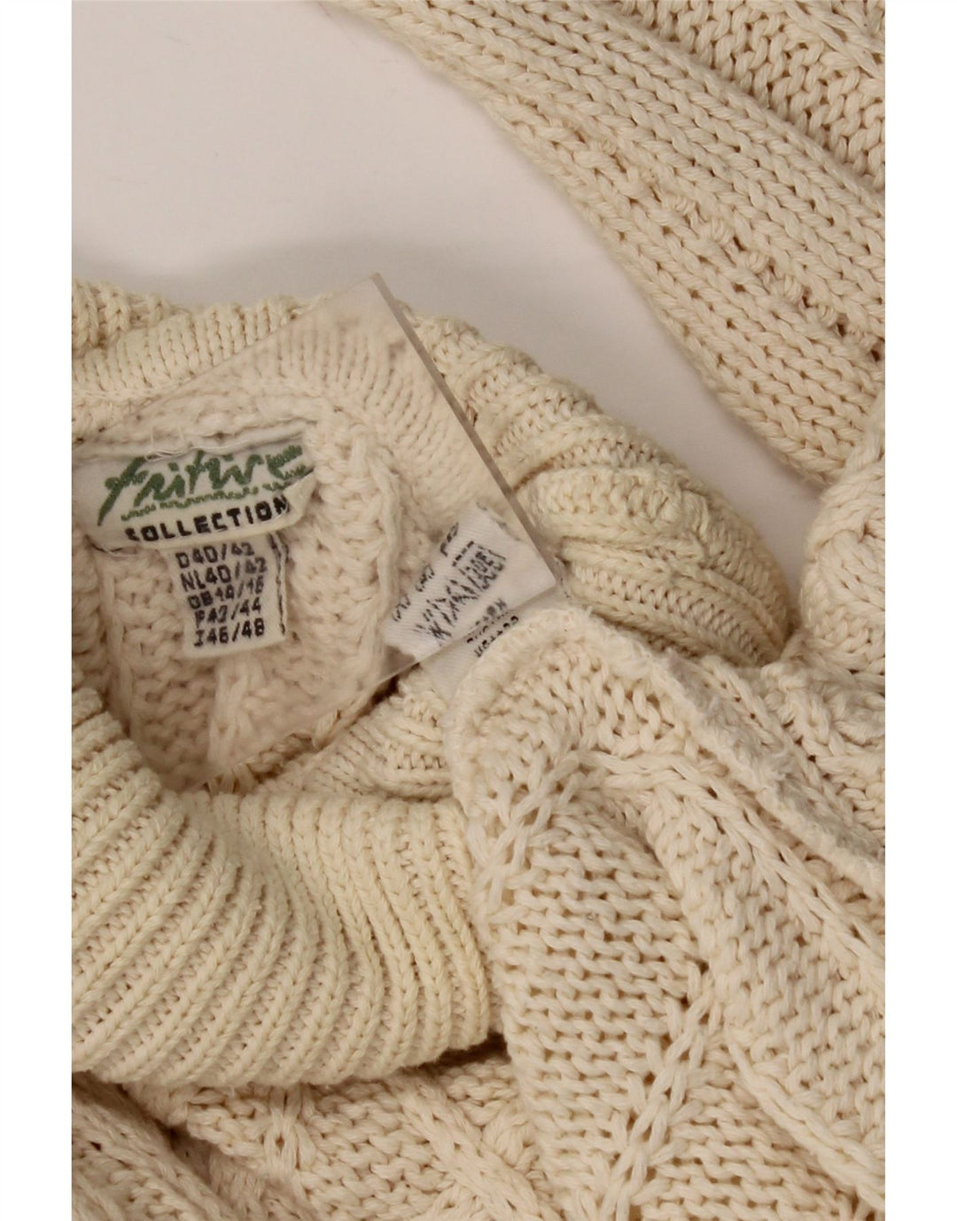 Maglione maglione oversize da donna FRITZI con collo alto UK 14/16 Large Beige