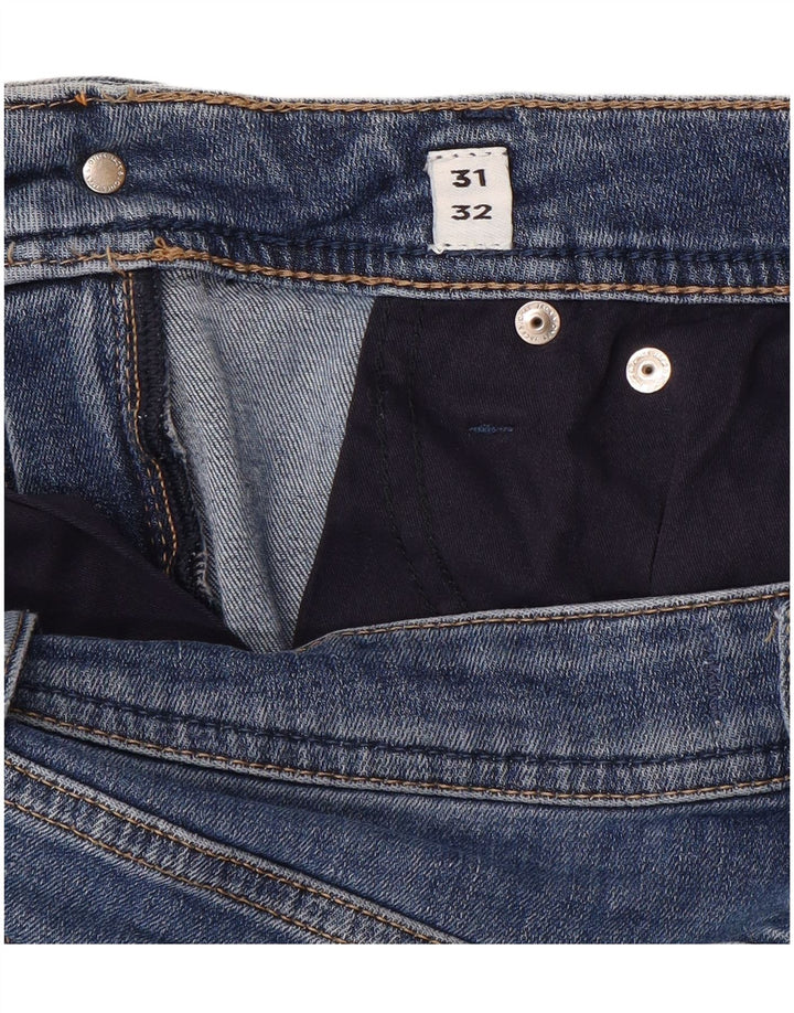 JACK & JONES Mens Straight Jeans W31 L32 Blue Cotton