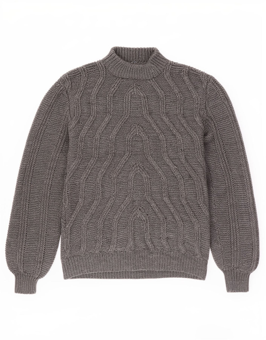 Maglione vintage da uomo con collo dolcevita grigio medio geometrico