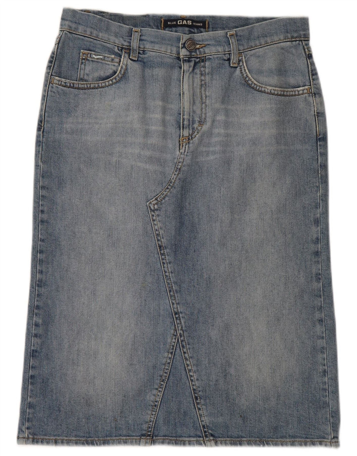 Gonna in denim da donna Gas piccola W28 in cotone blu