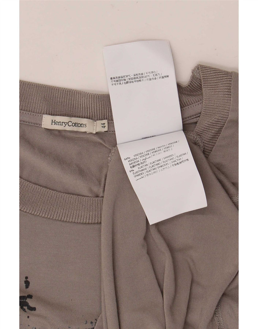 Henry Cottons Top grafico da donna a maniche lunghe IT 44 Grigio medio floreale