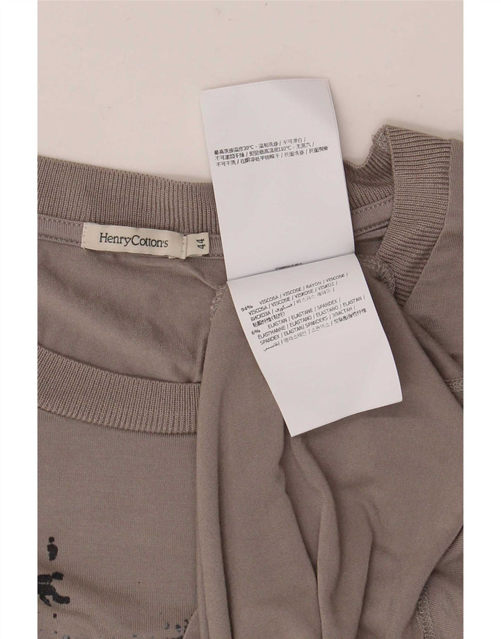 Henry Cottons Top grafico da donna a maniche lunghe IT 44 Grigio medio floreale