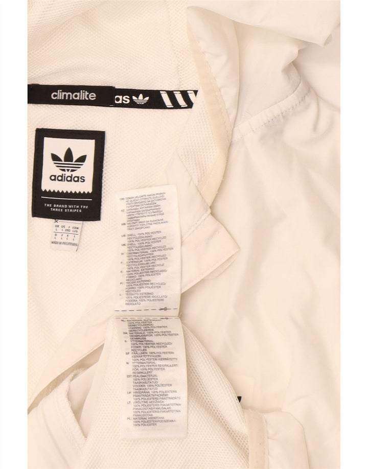 Giacca a vento con cappuccio Adidas Climalite da uomo UK 40 Large Poliestere bianco