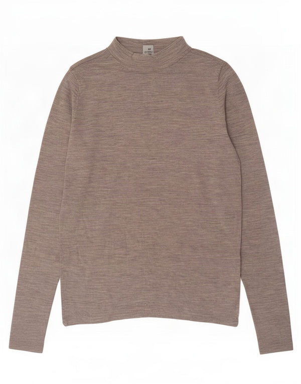 Cos Top da donna a maniche lunghe UK 10 Small Poliammide screziato grigio