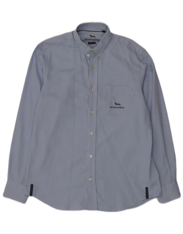 Harmont & Blaine Mens Regular Fit Shirt Large Blue Cotton