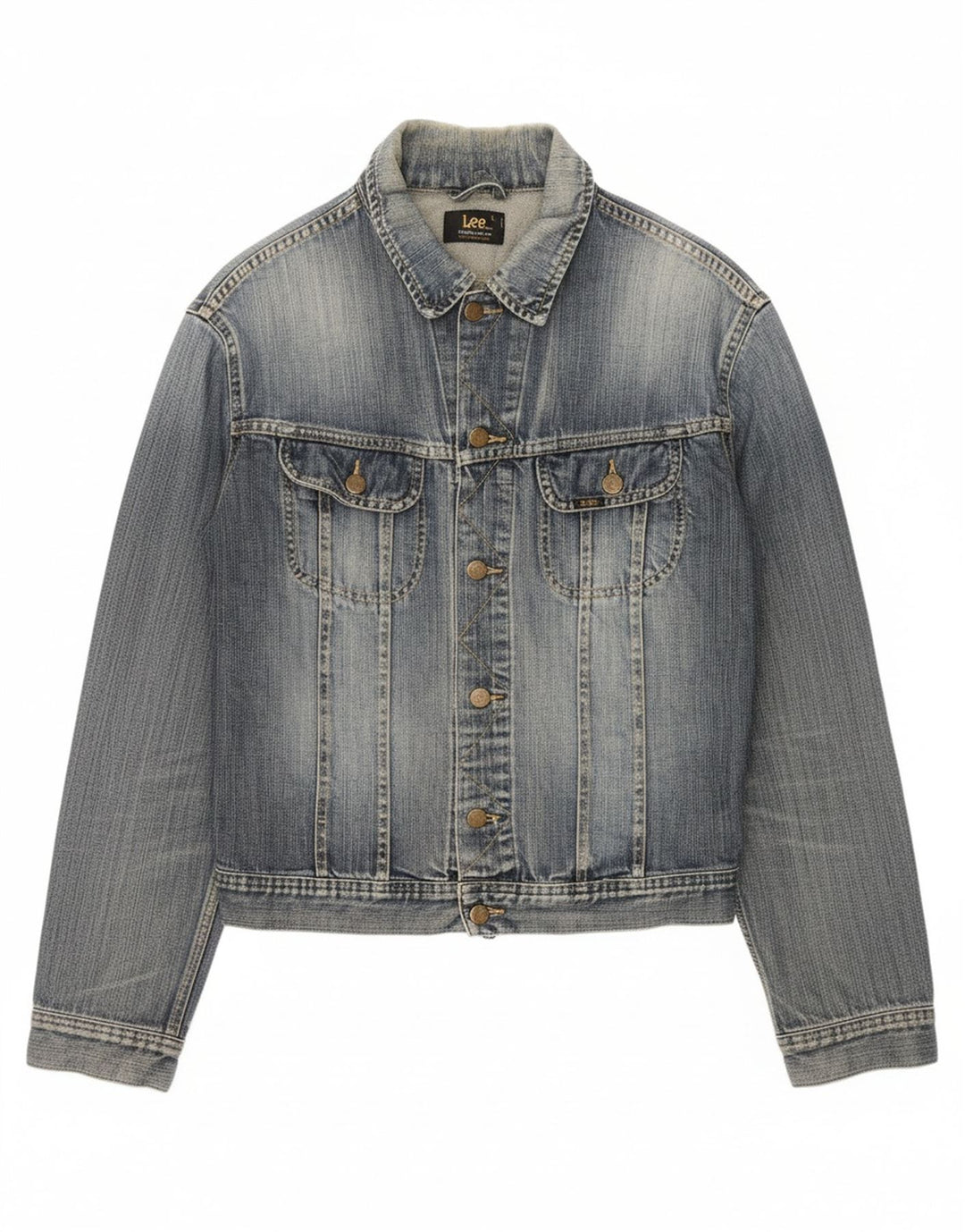 LEE Womens Denim Jacket UK 16 Large Blue Cotton