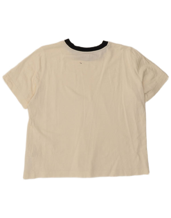 T-shirt da donna Massimo Dutti Top UK 18 XL cotone bianco sporco