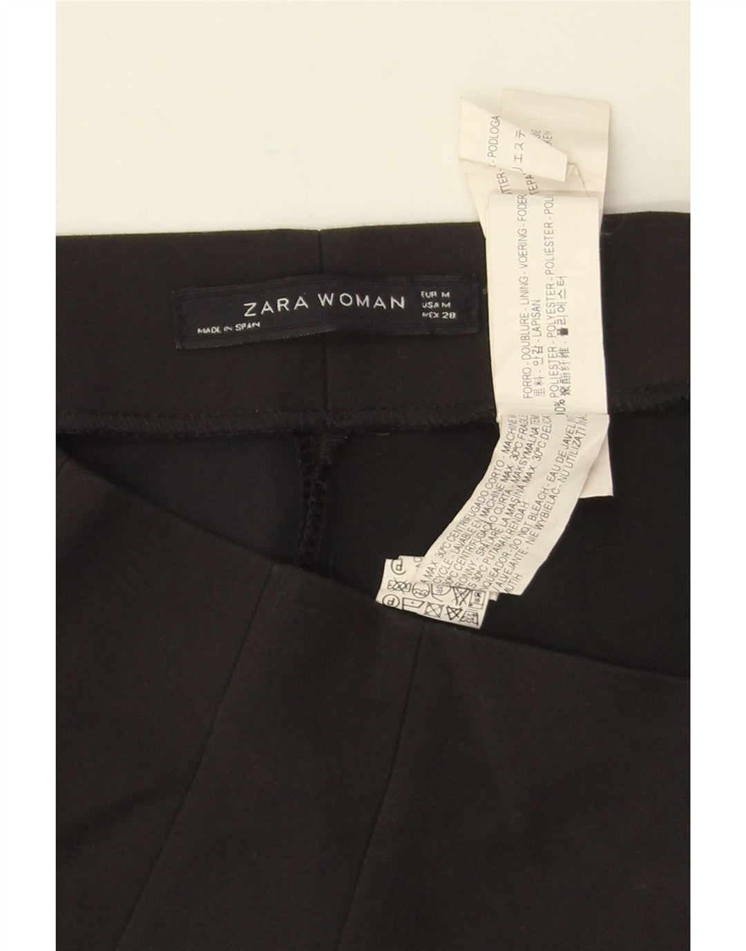 Pantaloncini casual a vita alta da donna Zara medi W30 poliestere nero