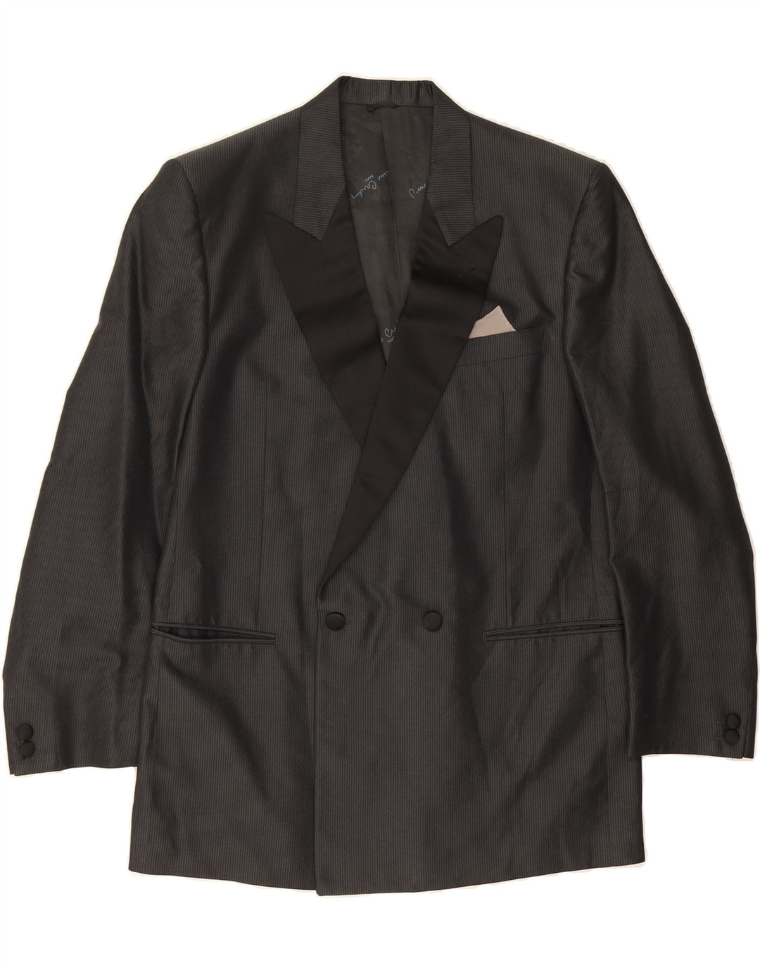 PIERRE CARDIN Mens Blazer Jacket UK 38 Medium Grey Pinstripe Vintage Pierre Cardin and Second-Hand Pierre Cardin from Messina Hembry 