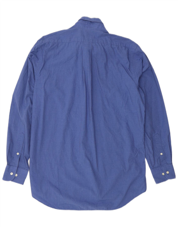Camicia da uomo Chaps vestibilità classica taglia 15 1/2 cotone a quadri blu medio